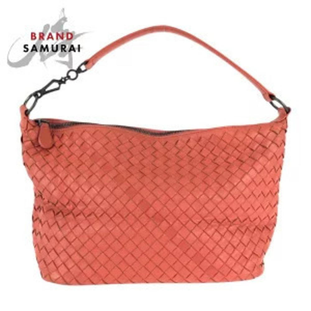 Bottega Veneta Intrecciato Pink Salmon Pink Leather Shoulder Bag Handbag